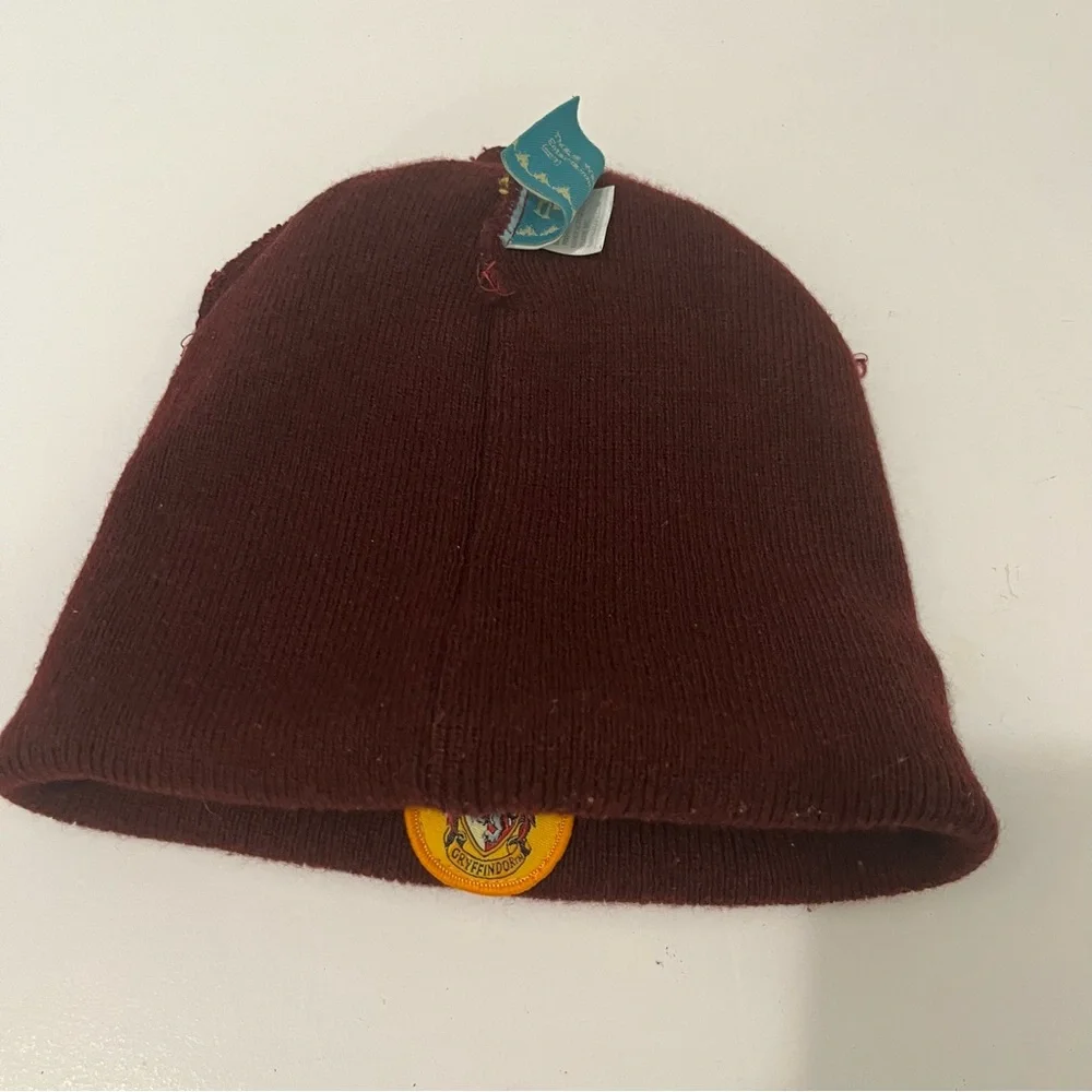 Harry Potter Gryffindor House Crest Striped Knit Cuff Beanie Hat Cap One Size